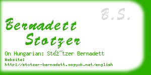 bernadett stotzer business card